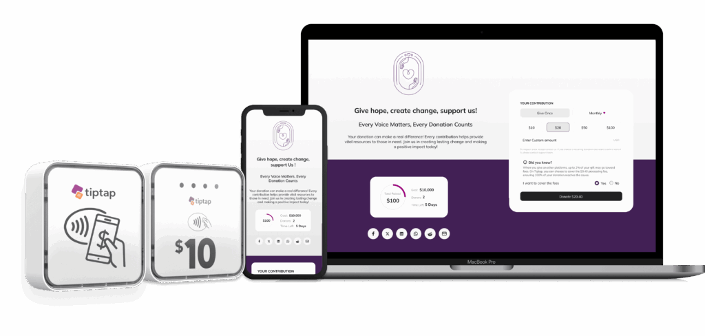 tiptap touchless donation payment solution