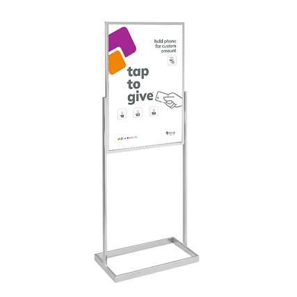 tiptap 3 device display - touchless donation device