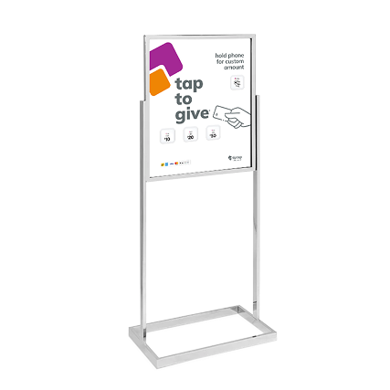 tiptap 3 device display - touchless donation device