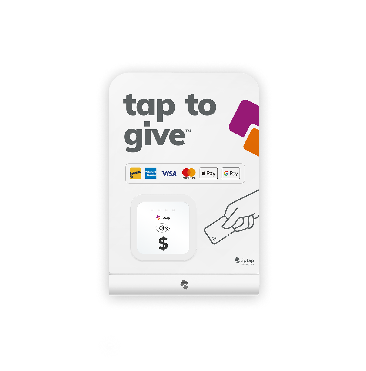 tiptap 1 device display - touchless donation device