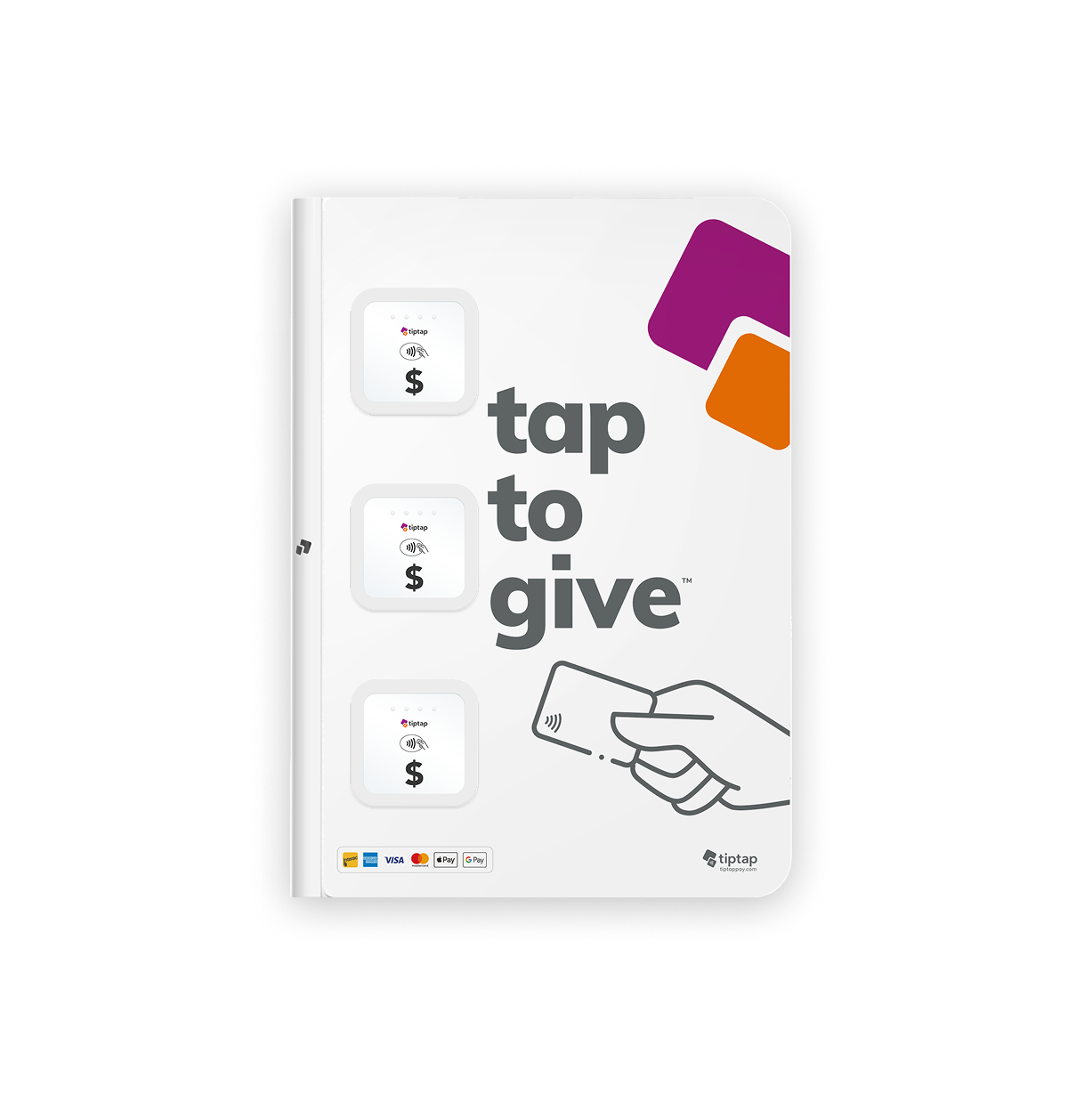 tiptap 3 device display - touchless donation device