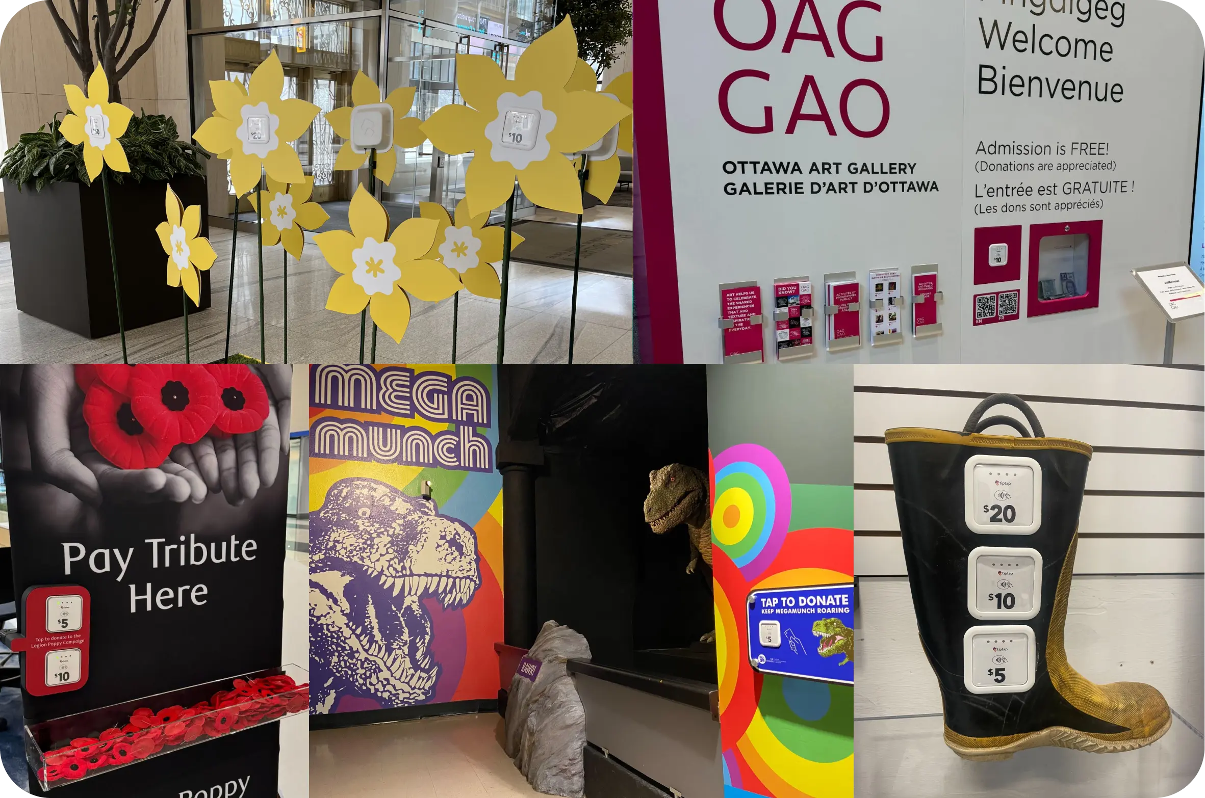 tiptap custom displays - touchless donation device