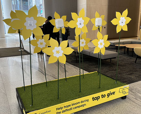 tiptap custom displays - touchless donation device